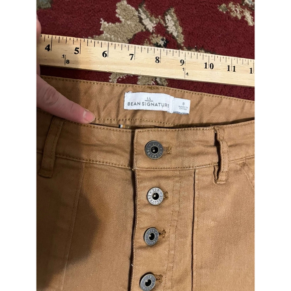 Women’s L.L Bean Button Fly Double Knee Flat Pocket Carpenter Style Skinny Jeans - Picture 3 of 7